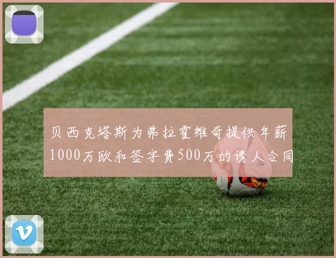 贝西克塔斯为弗拉霍维奇提供年薪1000万欧和签字费500万的诱人合同